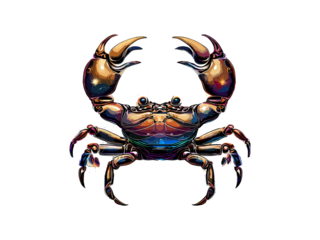 Golden Cancer zodiac sign ,Astrology calendar. Esoteric horoscope and fortune telling concept.