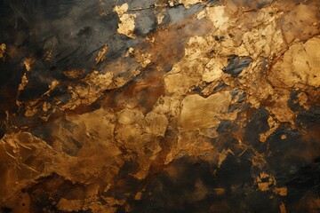 Ink Infusion, Golden Marble Artistry in Abstract Design