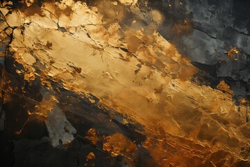 Abstract Gold, Marbled Ink Design on a Golden Texture Wallpaper