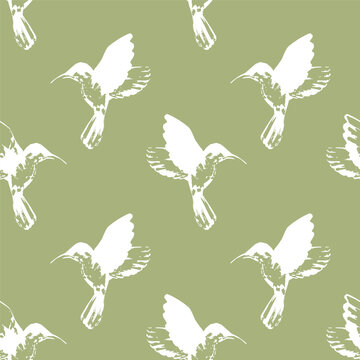 Little tropical bird seamless pattern in pastel color for textile or wallpaper. Vector illustration for design. © Oksana