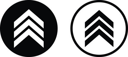 Chevron icon set in two styles isolated on white background . Vector illustration