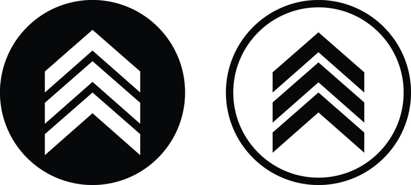 Chevron icon set in two styles isolated on white background . Vector illustration