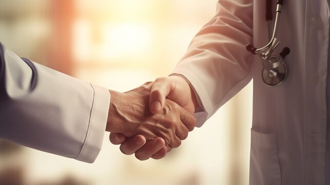 handshake between two professionals doctors