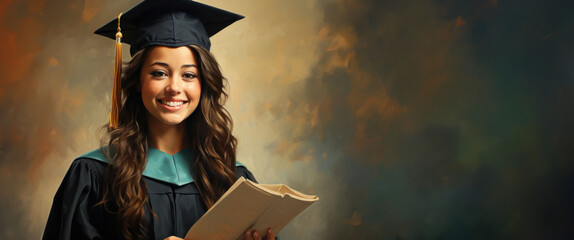 A female graduate radiates pride and accomplishment, holding her diploma as she embarks on a new chapter post-graduation.