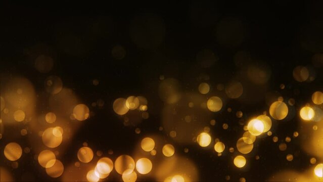 Gold particles celebration motion background. 4K glowing glamour gold dust Animation Video