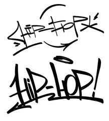 illustration Black graffiti tag street hip-hop lettering
