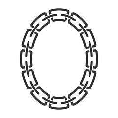 Chain frame round shape, Metal links repeat endlessly, Vector illustration isolated.