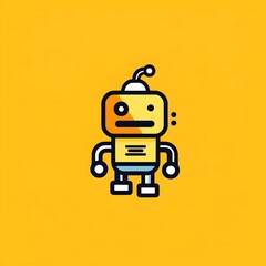 Fototapeta premium Minimalist Robot Icon for Logo Design