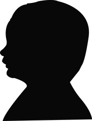 a baby boy head silhouette vector