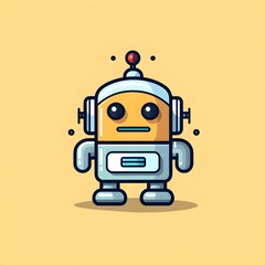 Fototapeta premium Minimalist Robot Icon for Branding
