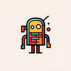 Fototapeta premium Minimalist Robot Icon for Branding