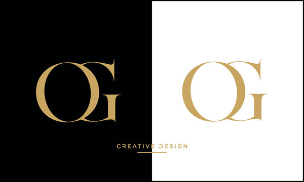 OG or GO Alphabet letters abstract logo
