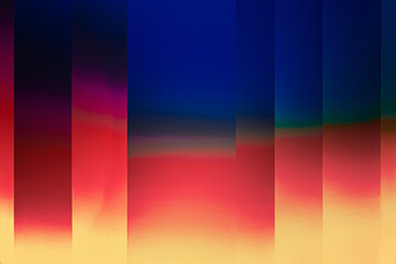 Vertically striped abstract shade pattern on blue and orange color gradient - obrazy, fototapety, plakaty