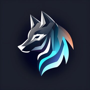 Minimalist Wolf Icon for Branding and Logo Design