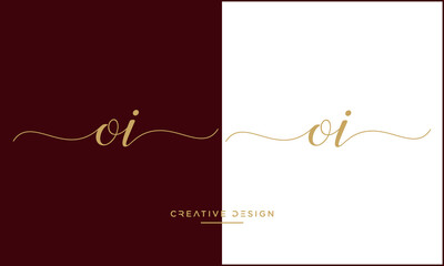 OI or IO Alphabet letters abstract logo