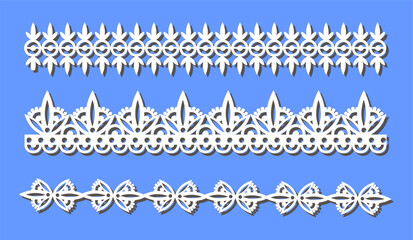 Various lace borders in flat design