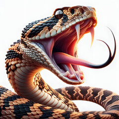Rattlesnake - crotalus isolated on White background - obrazy, fototapety, plakaty