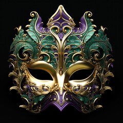 venetian carnival mask isolated on black