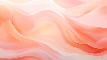 Obraz premium Soft pastel Peach Fuzz colored wavy background, trendy color of the year 2024
