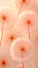 Abstract background with dandelion, peach fuzz trendy color background