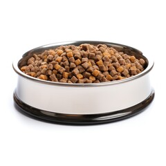 dog food bowl isolated on white