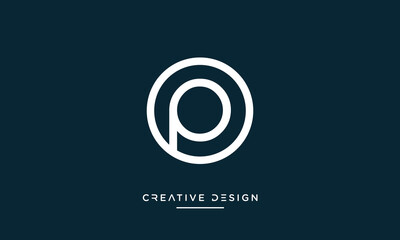 Obraz premium Alphabet letters OP or PO logo monogram