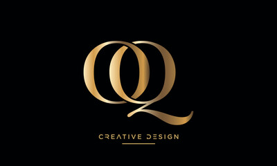 Alphabet letters OQ or QO logo monogram