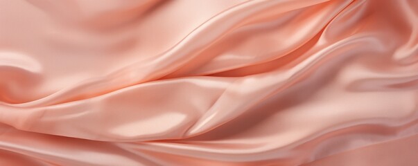 Peach Fuzz colored silk textile background, trendy color of the year 2024