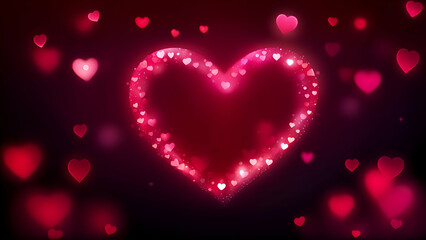 Glowing heart shape wallpaper.