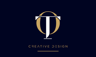 Alphabet letters OT or TO logo monogram