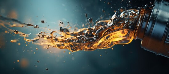 Use a hydraulic oil spill leakage powder. Copyspace image. Header for website template