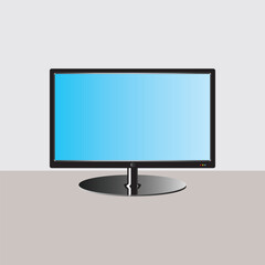 TV screen.  LED and LCD 4K monitor display. LCD smart TV. Blank television template.  Large computer monitor display. Vector illustration.