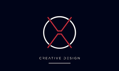 Alphabet letters OX or XO logo monogram