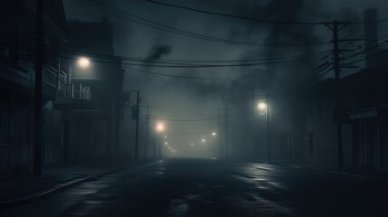 Alley fog night street city dark town urban wallpaper background