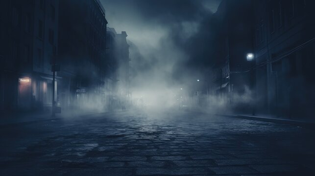 Alley fog night street city dark town urban wallpaper background