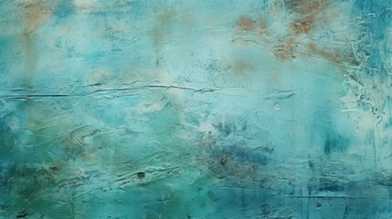 Blue mint teal jade emerald green color, rough grain uneven grungy plaster texture surface background.