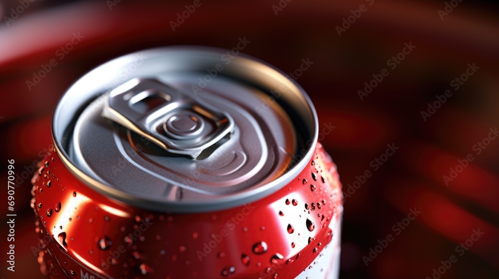 Aufkleber A close-up view of a soda can. Perfect for advertising or illustrating a refreshing beverage.
