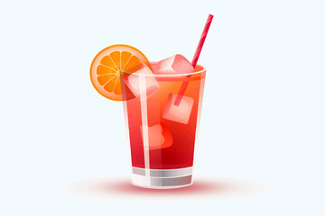 Cocktail isolated vector style on isolated background illustration