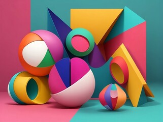 background with mix color shapes 