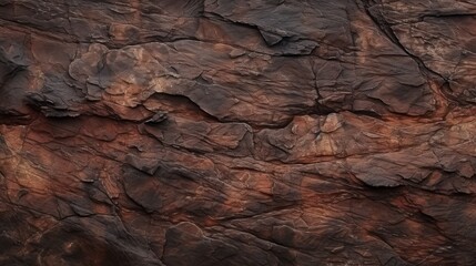 Dark brown rock texture background. Close-up Mountain rough surface. Stone wall background with copy space for design banner