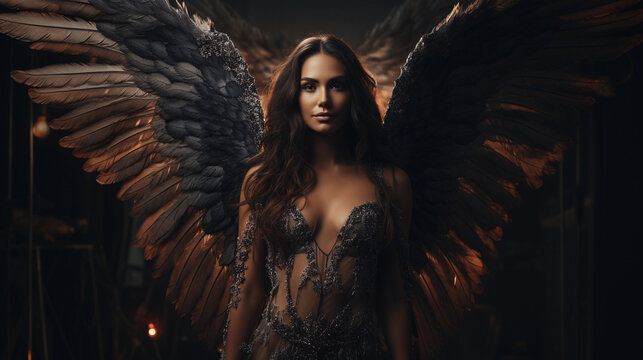 Dangerous Angel Woman with dark wings