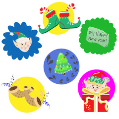 новорічні стікерт ельфи