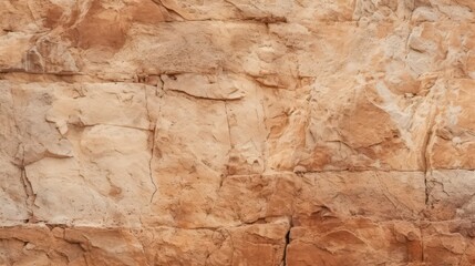 Light brown rock texture background. Close-up Mountain rough surface. Stone wall background with copy space for design banner