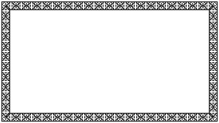 Frame border with seamless meander pattern