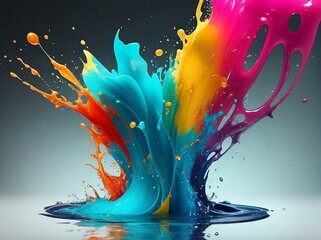 splashes of water mix color 