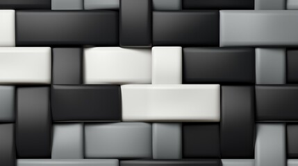 Abstract 3d Black White Wall Background