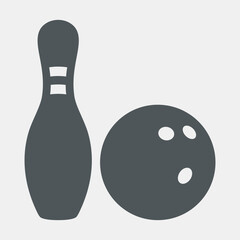 Bowling game skittle hobby quality vector illustration cut