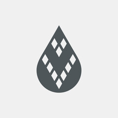 Water drop droplet raindrop icon illustration cut