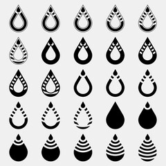 Water drops droplet raindrops oil blood icon illustration cut