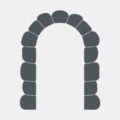 Stone brick arch window quality vector illustration cut
